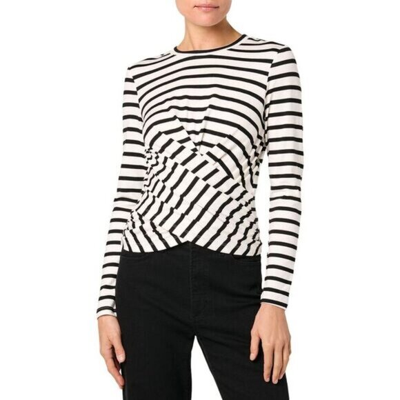 Joes Jeans Twist Wrap Striped Top - Small - Picture 9 of 9
